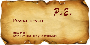 Pozna Ervin névjegykártya